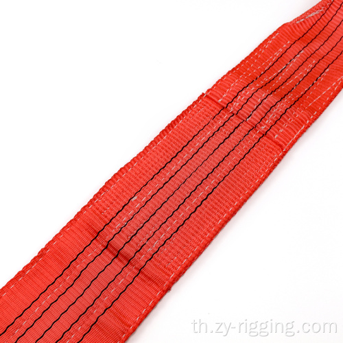 สีแดง 100% โพลีเอสเตอร์ยกสลิง 5 ตันสายรัดสายรัด